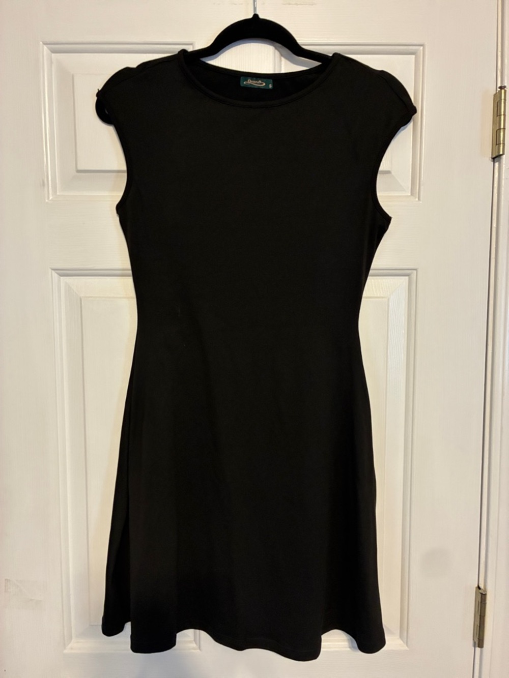 Women's Black Cap-Sleeve Mini Dress